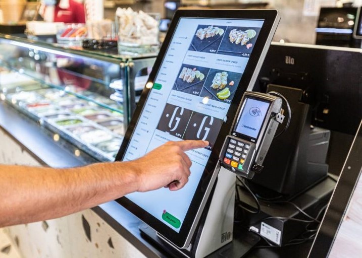 Borne de commande en utilisation